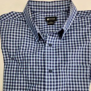 Haggar men's casual shirt xxl blue checkered